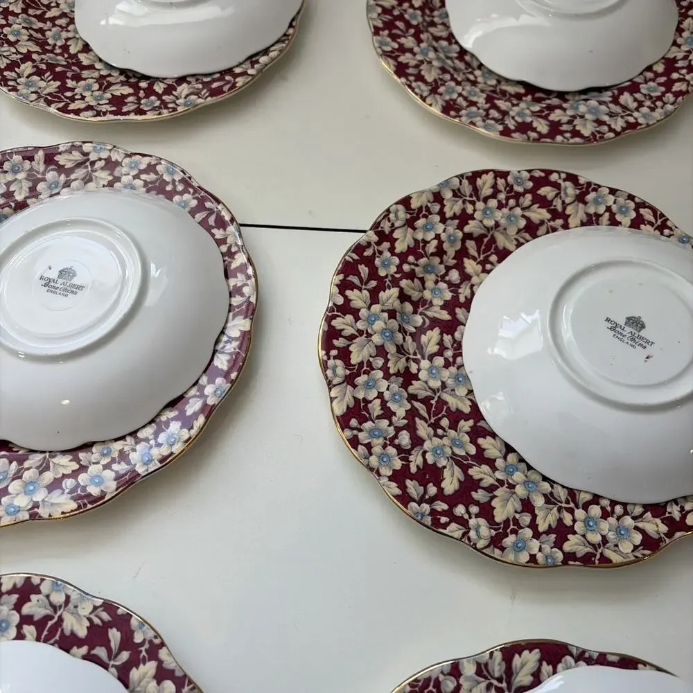 Vintage RARE Royal Albert Chintz Royal Brocade Coffee/Tea Dessert Set 20 Pieces